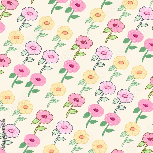 Wallpaper Mural seamless background with flowers Torontodigital.ca