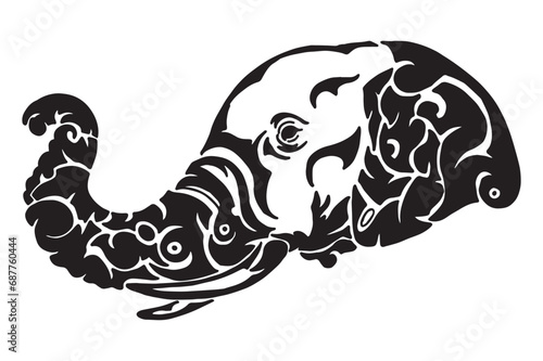 Elephant Head Tattoo Design