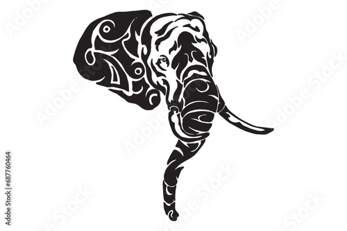 Elephant Head Tattoo Design