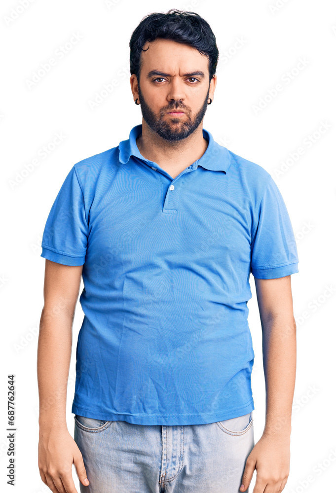 Young hispanic man wearing casual clothes depressed and worry for distress, crying angry and afraid. sad expression. Young hispanic man wearing casual clothes depressed and worry for distress, crying angry and afraid. sad expression.