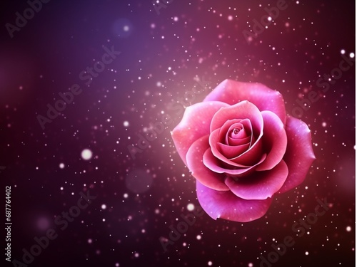 pink rose in banner background  bokeh  AIgenerated 