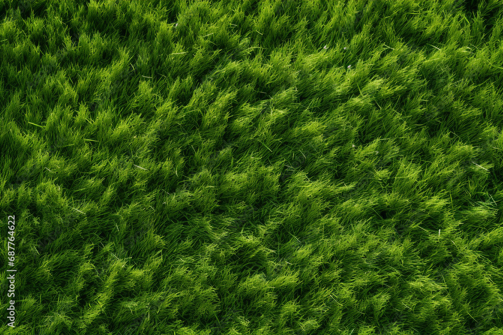 The close up landscape detail of lush green grass meadow or artificial grass in a football field texture surface, background and wallpaper. Generative AI. The close up landscape detail of lush green grass meadow or artificial grass in a football field texture surface, background and wallpaper. Generative AI.