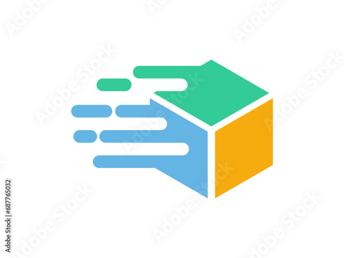 Box fast exprees logo icon design vector template 