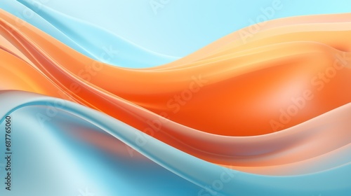Abstract pastel orange with pastel blue background. Flowing creative concept elements with copy space.
