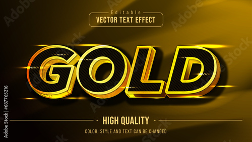 shiny gold editable text effect with luxury style