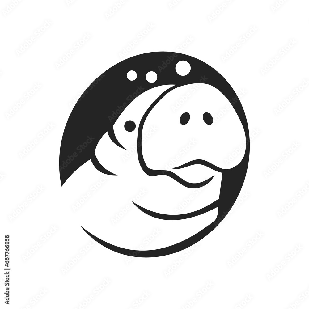 Manatee Logo template Isolated. Brand Identity. Icon Abstract Vector graphic Manatee Logo template Isolated. Brand Identity. Icon Abstract Vector graphic