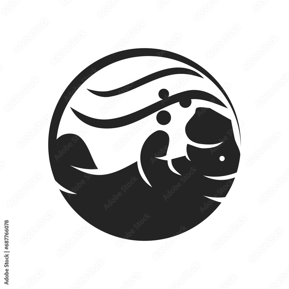 Manatee Logo template Isolated. Brand Identity. Icon Abstract Vector graphic Manatee Logo template Isolated. Brand Identity. Icon Abstract Vector graphic