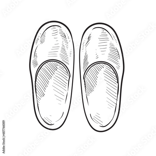 spa slippers handdrawn illustration