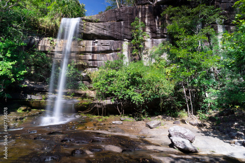 Canvastavla Waterfall in tropical rainforest’s and jungles making habitat and survival areas