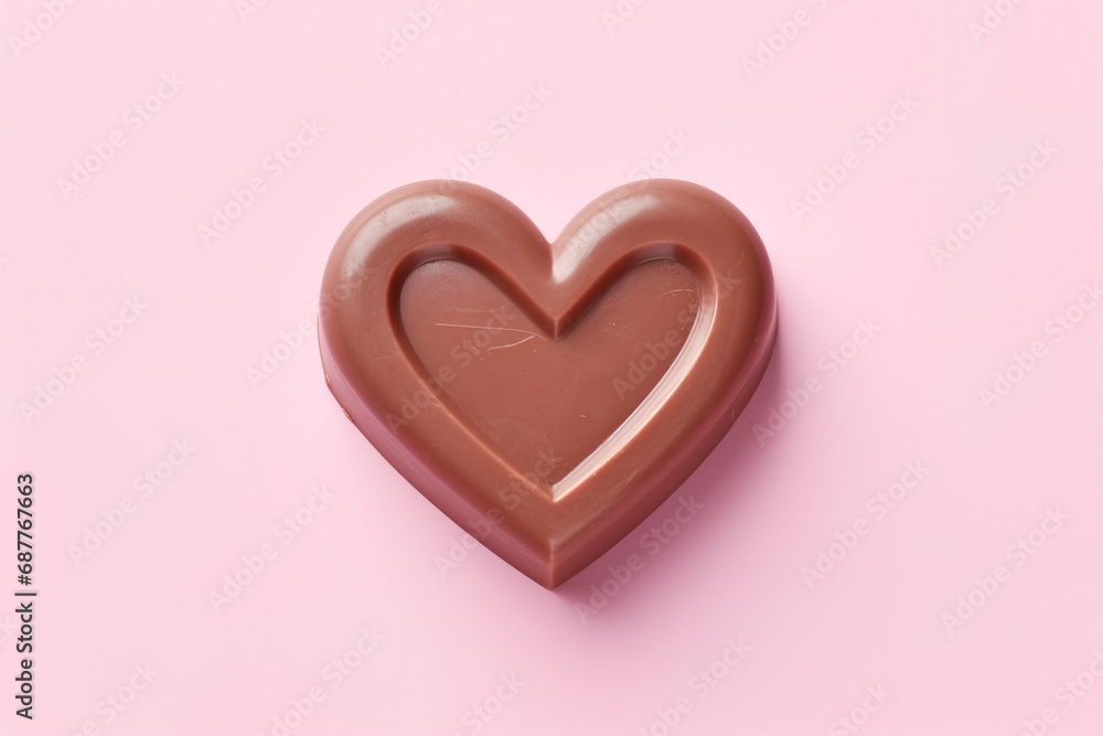 Melting Chocolate Heart for Valentines Day with light colored background using generative AI