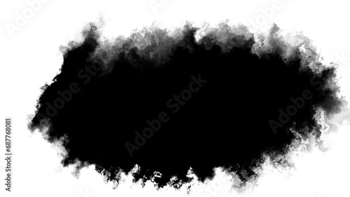 Abstract ink splatter transition. ink brush stroke, fluid art background, overlay, alpha matte composition. Bloom ink drops. Ink matte, splash transition reveals. splatters, falling spreading photo