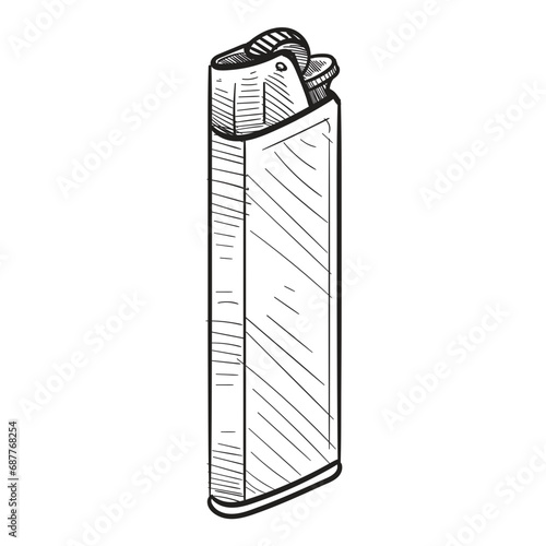 gas lighter handdrawn illustration