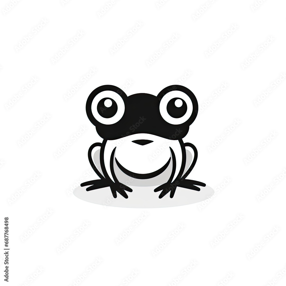 Cute animal icon, simple minimalistic design on white background Cute animal icon, simple minimalistic design on white background