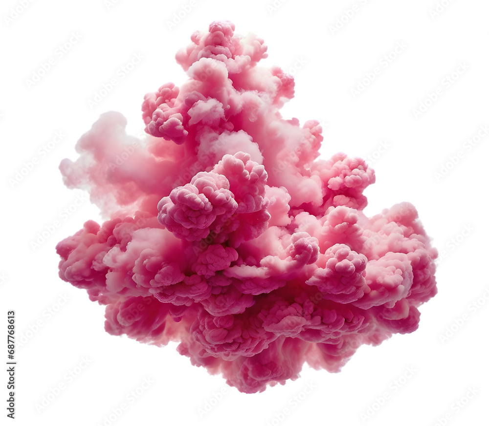 Abstract Pink Smoke Cloud Explosion Transparent PNG Generative AI