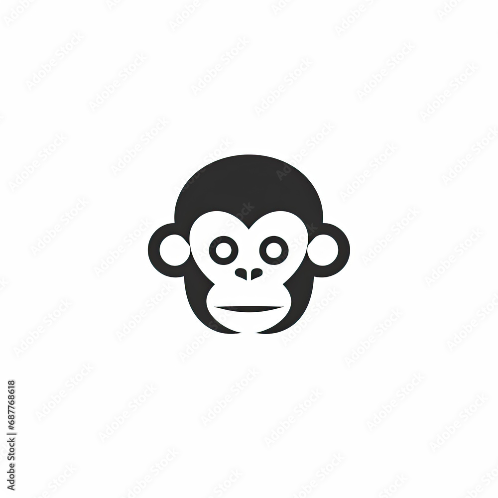 Cute animal icon, simple minimalistic design on white background Cute animal icon, simple minimalistic design on white background