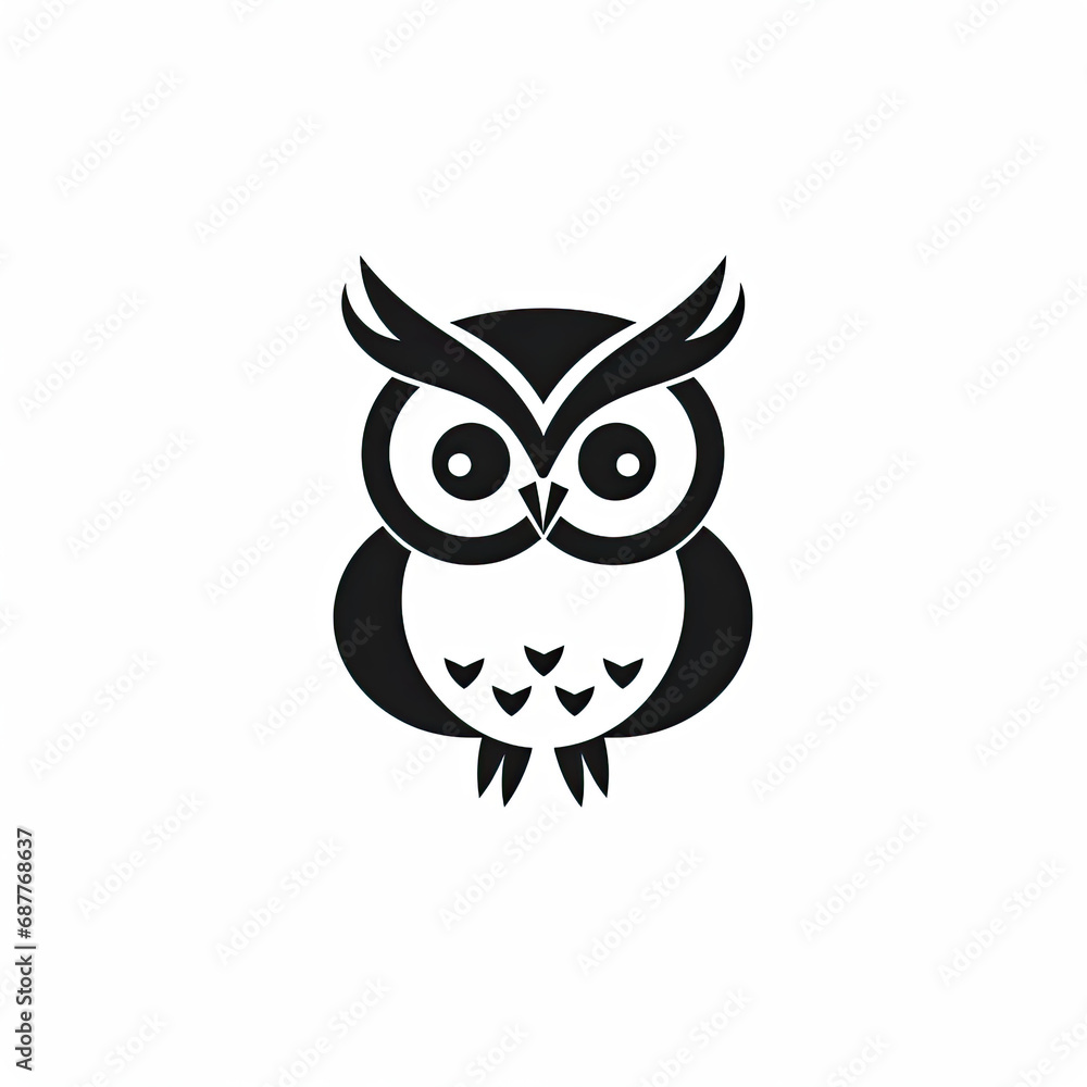 Fototapeta premium Cute animal icon, simple minimalistic design on white background