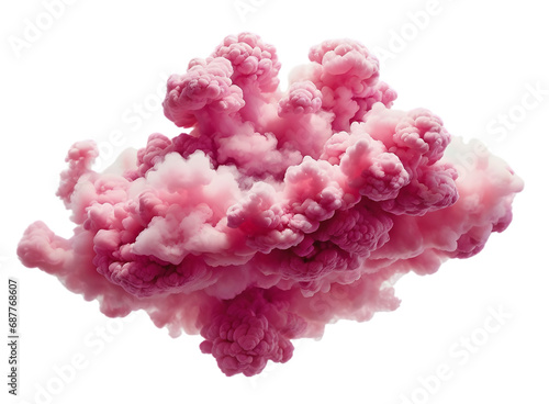 Abstract Pink Smoke Cloud Explosion Transparent PNG Generative AI