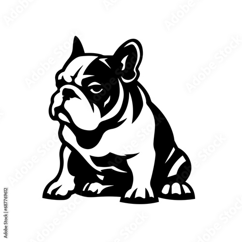 Bulldog Logo Monochrome Design Style