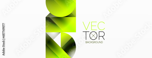 Serene gradient template. Circles and triangles mingle in minimalist perfection. Gentle fusion of forms and hues creates balanced yet captivating backdrop, embodying modern sophistication