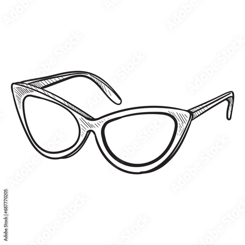 women eyeglass handdrawn illustration