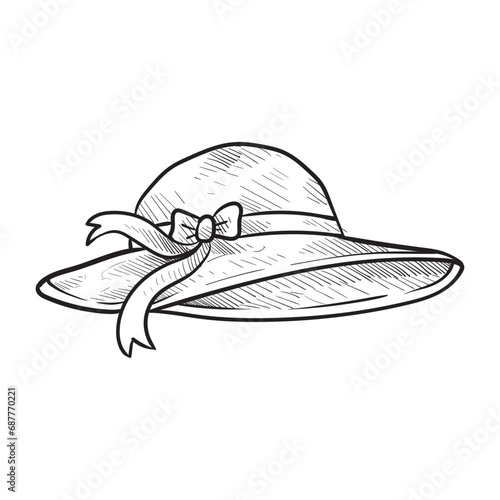 women hat handdrawn illustration