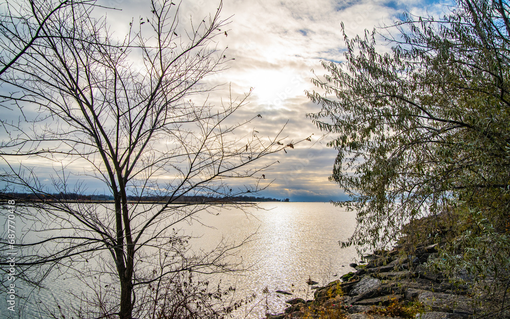 Morning in Toronto and Lake Ontario in Canada