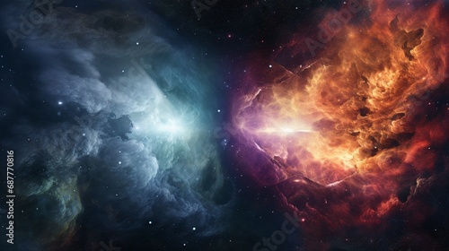 Cosmic galaxies and nebulae merging in a breathtaking, otherworldly illustration