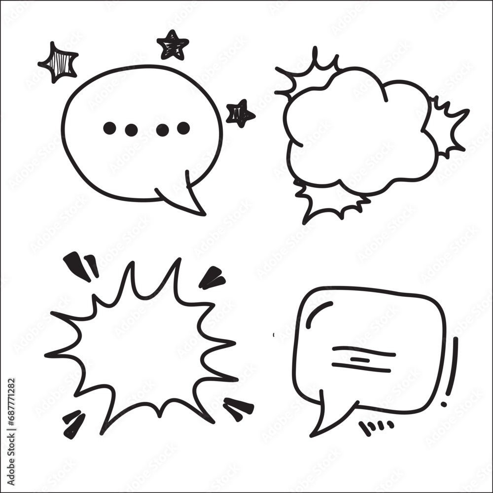 Fototapeta premium doodle bubble, hand drawn, vector illustration