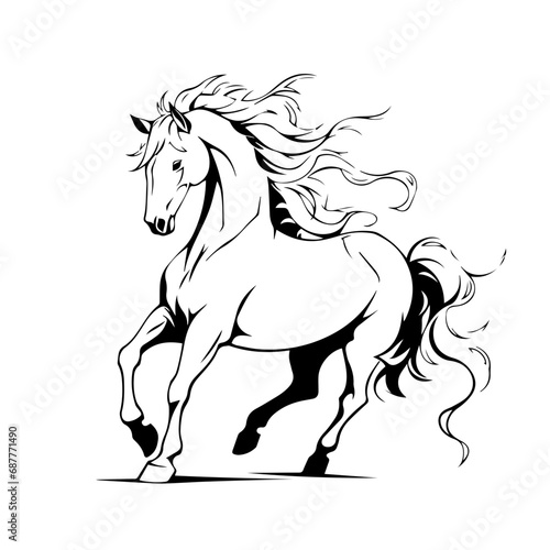 stallion Logo Monochrome Design Style