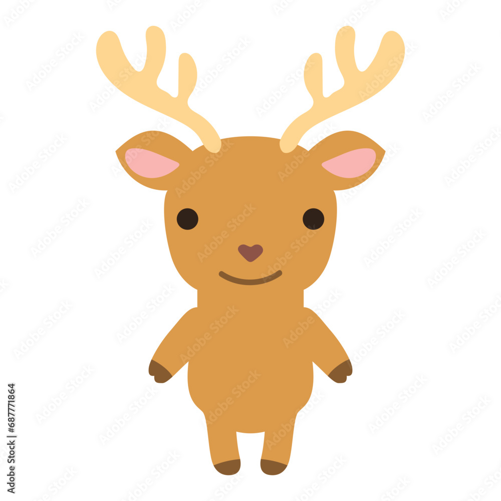 Cute deer character. Cute animal caharacter in flat style. Cute deer character. Cute animal caharacter in flat style.