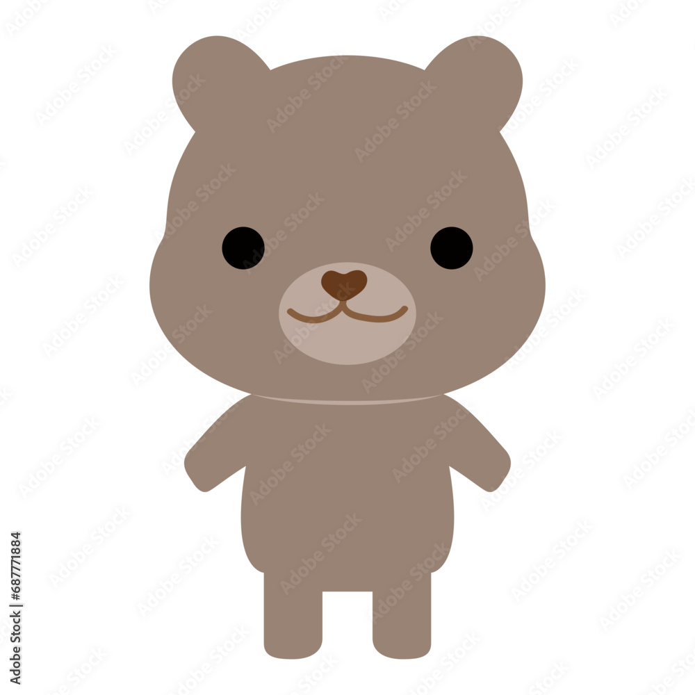 Cute bear character. Cute animal caharacter in flat style. Cute bear character. Cute animal caharacter in flat style.