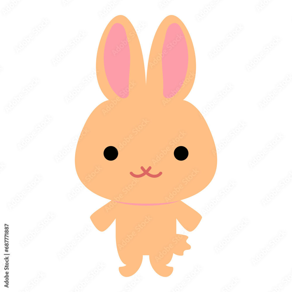 Cute rabbit character. Cute animal caharacter in flat style. Cute rabbit character. Cute animal caharacter in flat style.