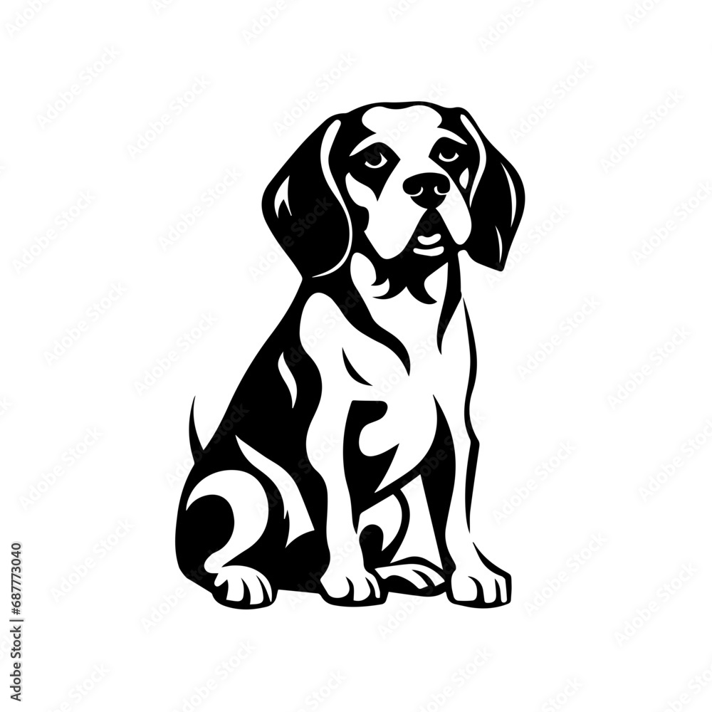 Beagle Logo Monochrome Design Style
