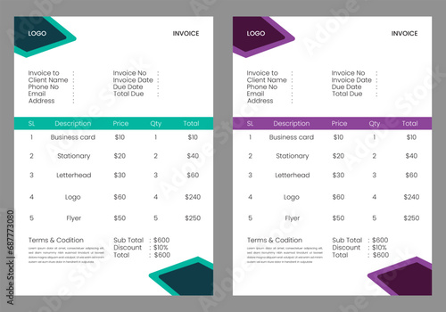  business invoice template design.