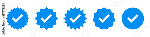 Verification blue starburst sticker set