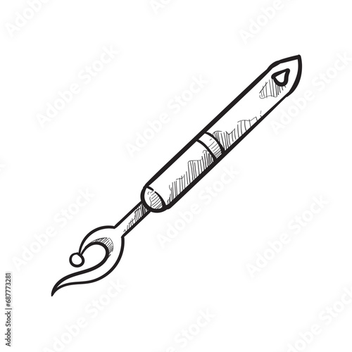 seam ripper handdrawn illustration