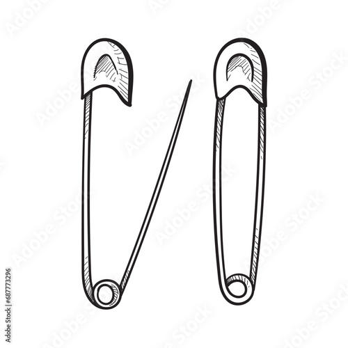 safety pin handdrawn illustration photo