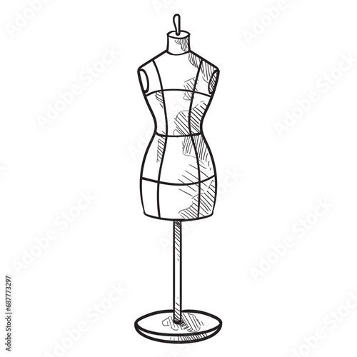 tailors mannequin handdrawn illustration