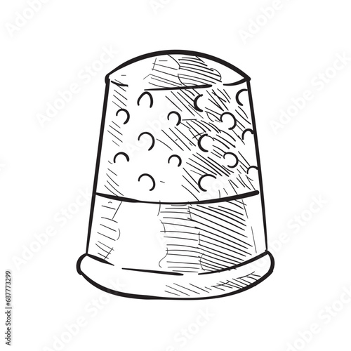 sewing thimble handdrawn illustration