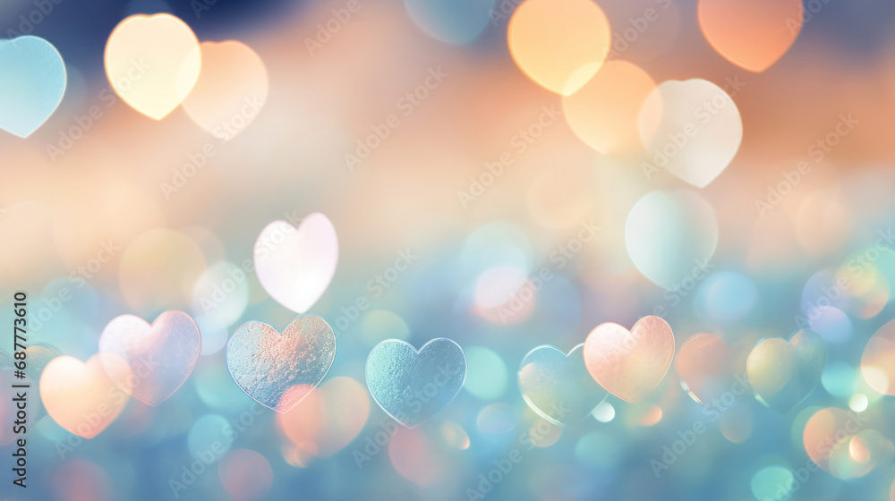 Bokeh heart background. Valentine's day concept.