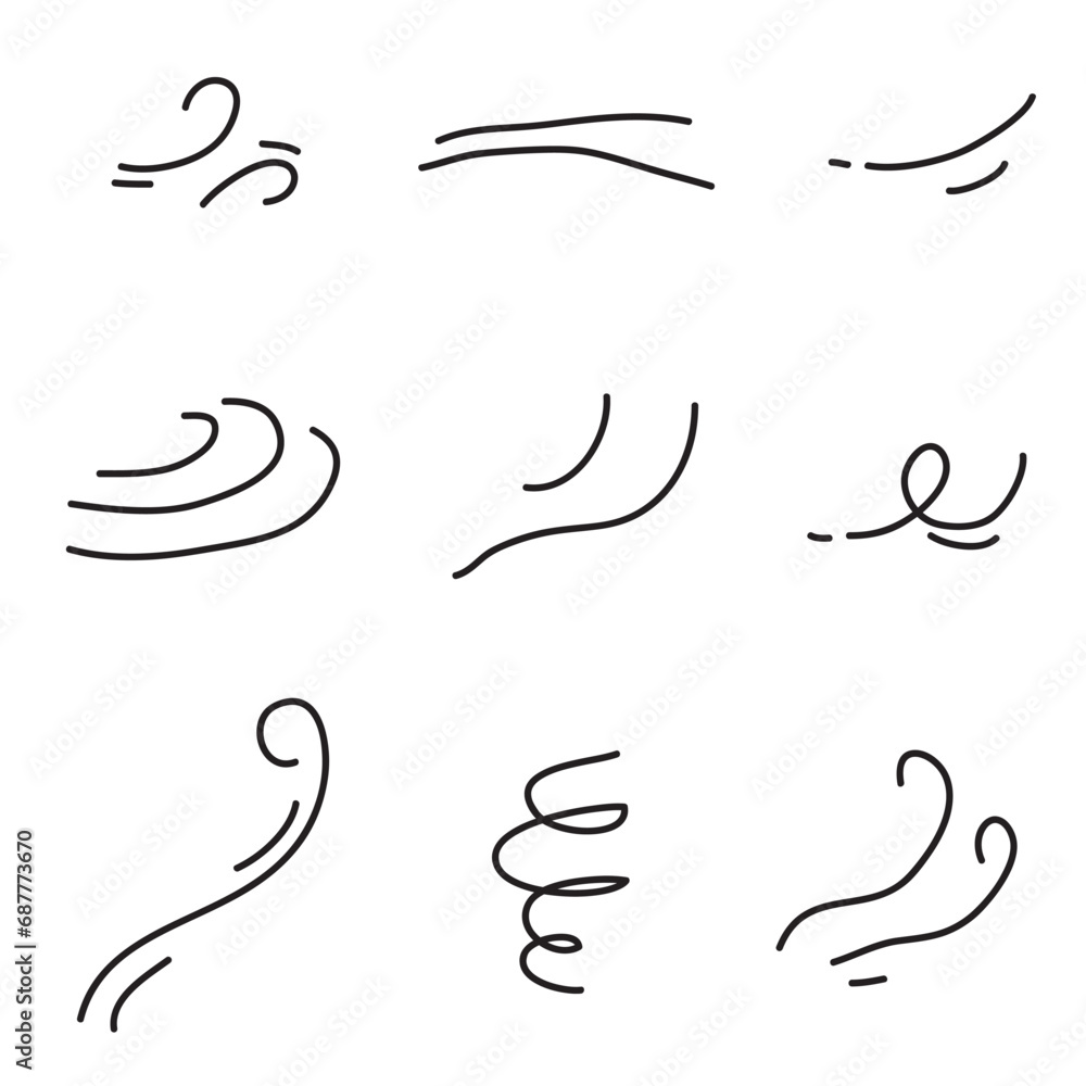 Obraz premium doodle wind effect illustration vector handrawn style