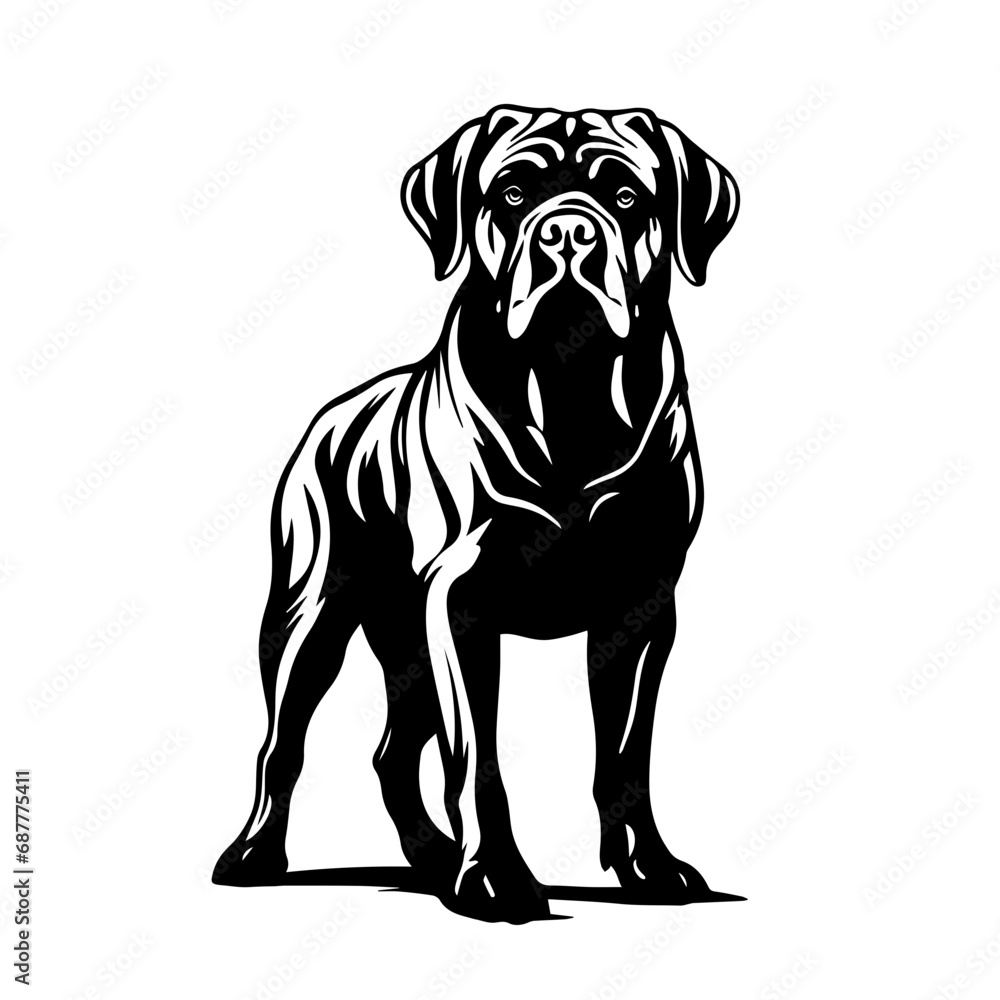 English Mastiff Logo Monochrome Design Style