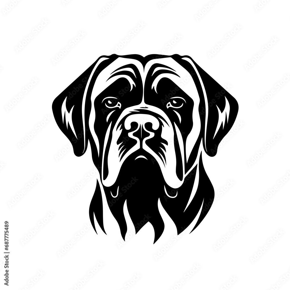 English Mastiff Logo Monochrome Design Style