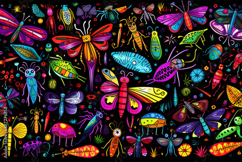 colorful insect doodle photo