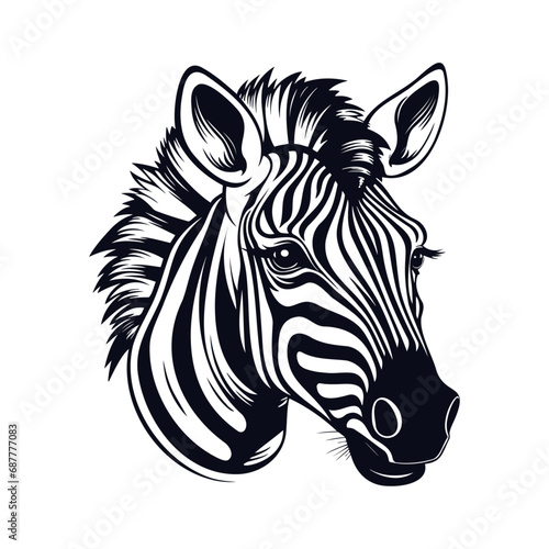 Zebra head  logo or icon  vector illustration.