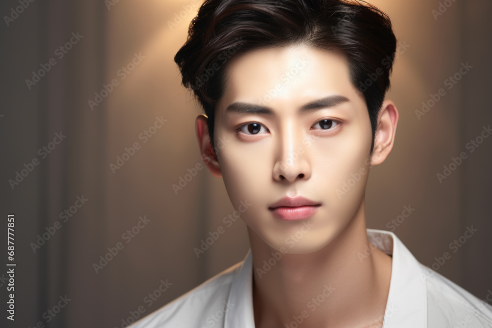 Fototapeta premium Asian man posing, korean model, portrait