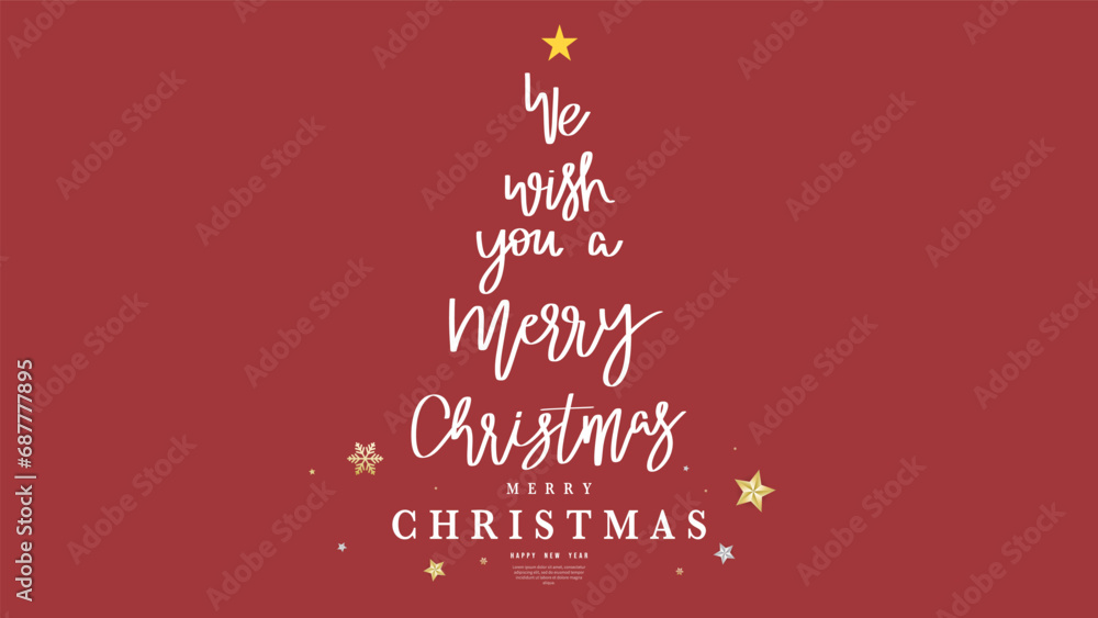 Naklejka premium Christmas tree and snowflake with star ,isolated on red background, Vector illustration EPS 10