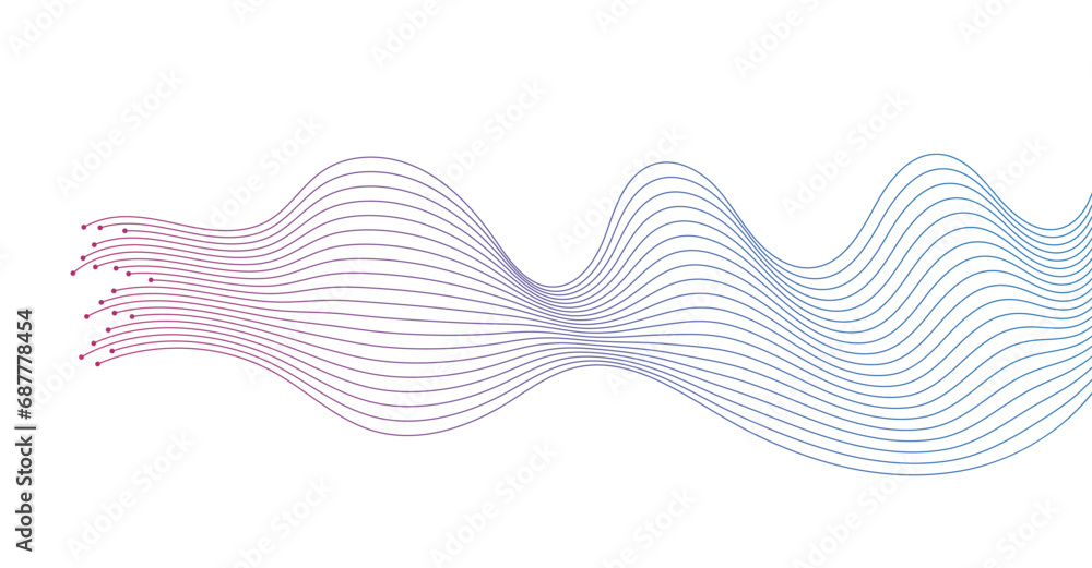 abstract wavy lines background element. Suitable for AI, tech, network, science, digital technology theme on transparent background abstract wavy lines background element. Suitable for AI, tech, network, science, digital technology theme on transparent background