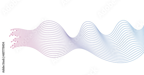 abstract wavy lines background element. Suitable for AI, tech, network, science, digital technology theme on transparent background