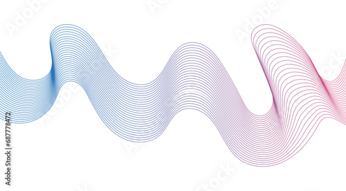 Flowing Wave Pattern Halftone Curve Shape on Transparent Background 